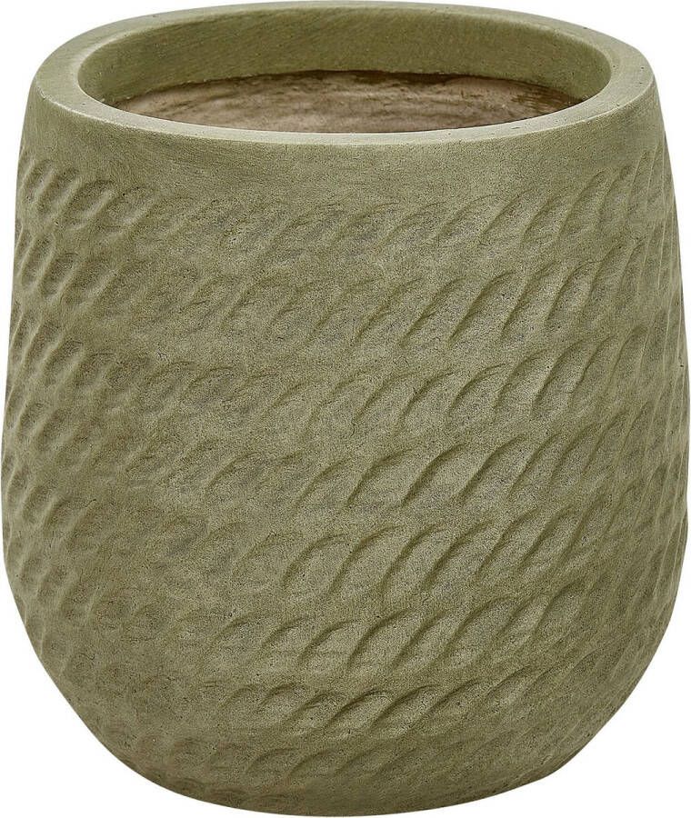 Beliani LIVADIA Bloempot Groen 19 cm Vezelklei