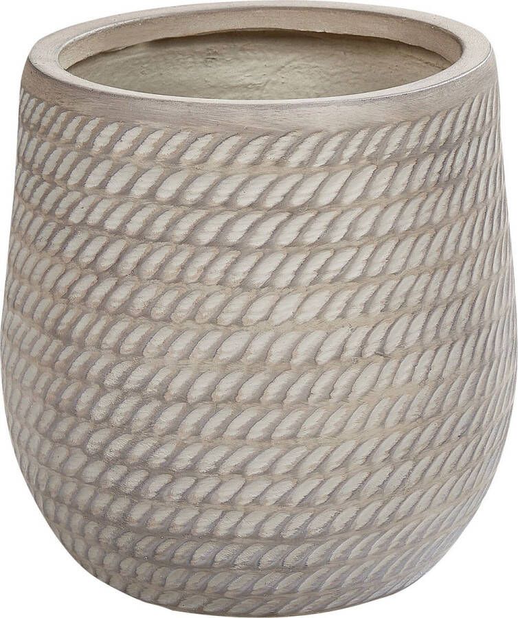 Beliani LIVADIA Bloempot Taupe 27 cm Vezelklei