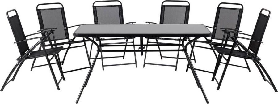 Beliani LIVO Tuinset voor 6 Zwart Polyester