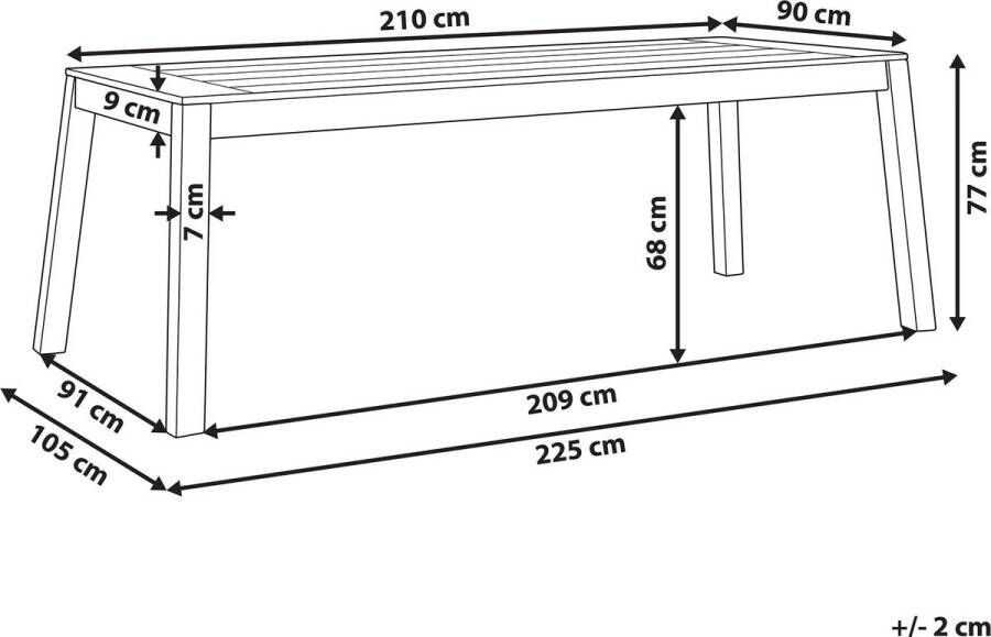 Beliani LIVORNO Tuintafel Lichte houtkleur Acaciahout