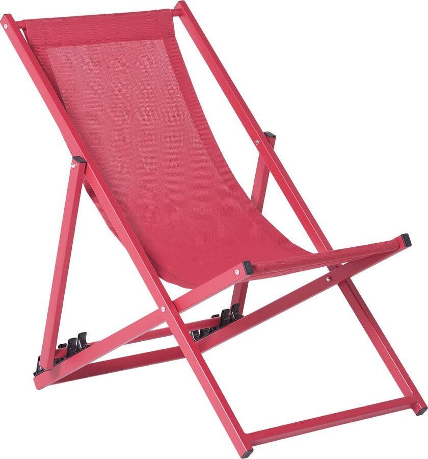 Beliani LOCRI Strandstoel Rood Polyester