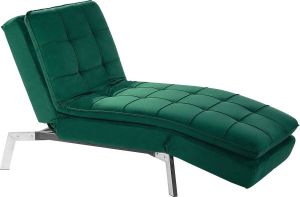 Beliani LOIRET Chaise Longue Groen Fluweel