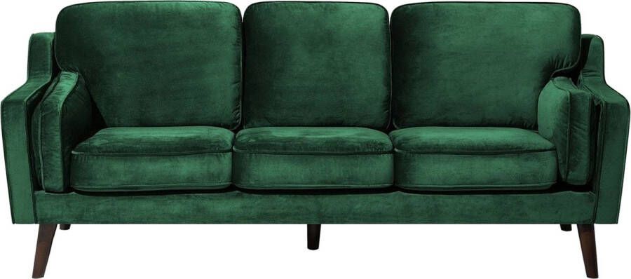Beliani LOKKA Three Seater Sofa Groen Fluweel