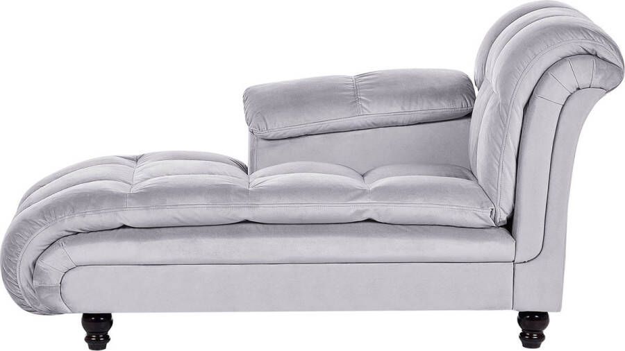 Beliani LORMONT Chaise longue Grijs Rechterzijde Fluweel