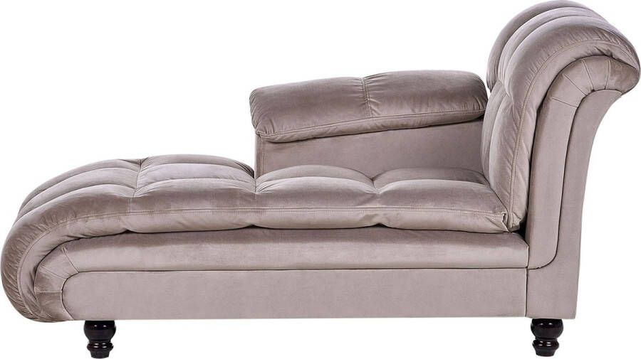 Beliani LORMONT Chaise longue Taupe Rechterzijde Fluweel