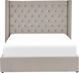 Beliani LUBBON Bed met opberger Zilver 140x200