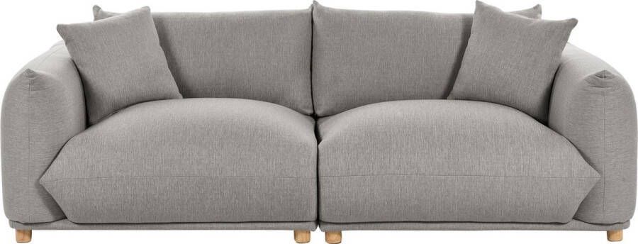 Beliani LUVOS Driezitsbank Lichtgrijs Polyester