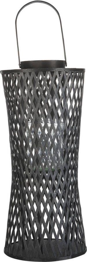 Beliani MACTAN Lantaarn Zwart 58 cm Bamboe