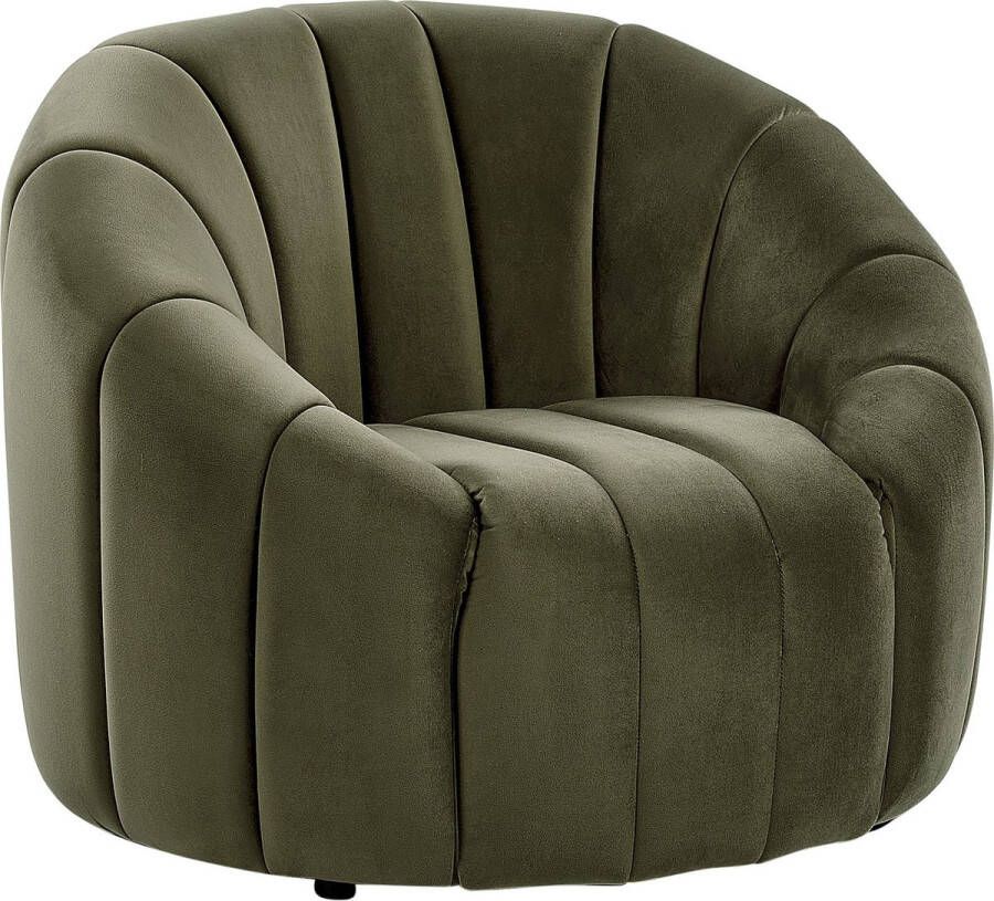 Beliani MALUNG Fauteuil Donkergroen Fluweel