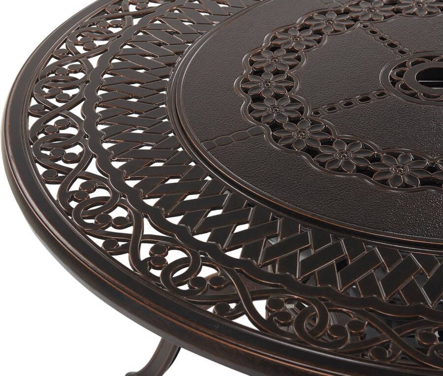 Beliani MANFRIA Tuinset voor 4 Bruin Aluminium