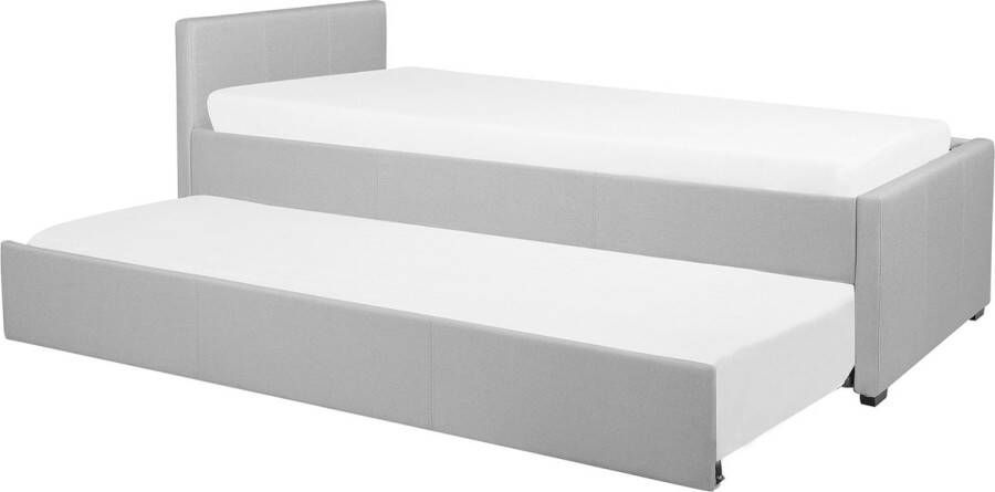 Beliani MARMANDE Onderschuifbed Grijs 90 x 200 cm Polyester