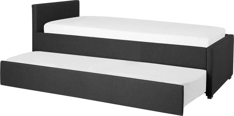 Beliani -MARMANDE-Onderschuifbed-Donkergrijs-90 x 200 cm-Polyester
