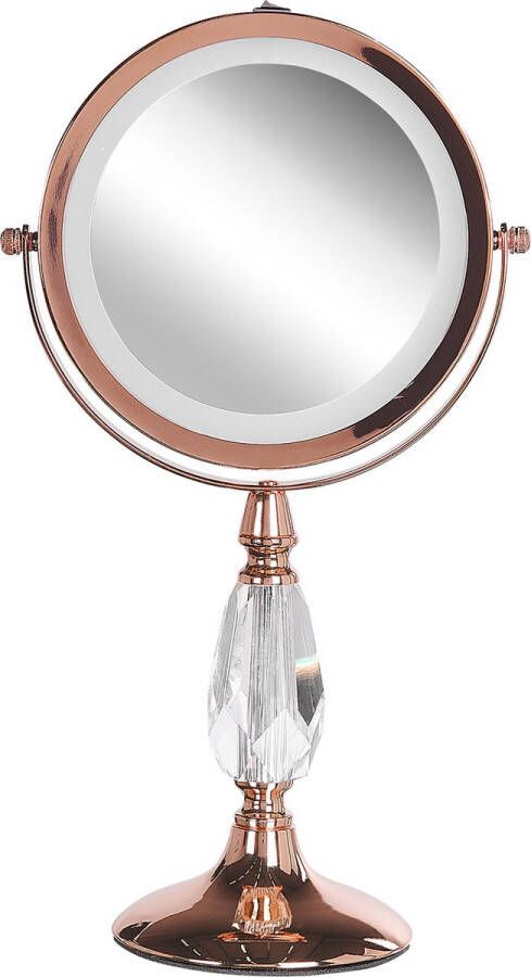Beliani MAURY Make-up spiegel-Roségoud-IJzer Glas
