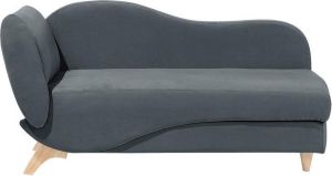 Beliani MERI Chaise longue grijs Fluweel