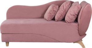 Beliani MERI Chaise longue roze Fluweel