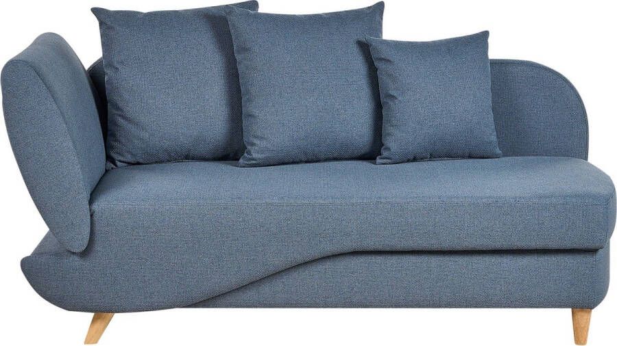 Beliani MERI II Chaise longue Blauw Linkerzijde Fluweel