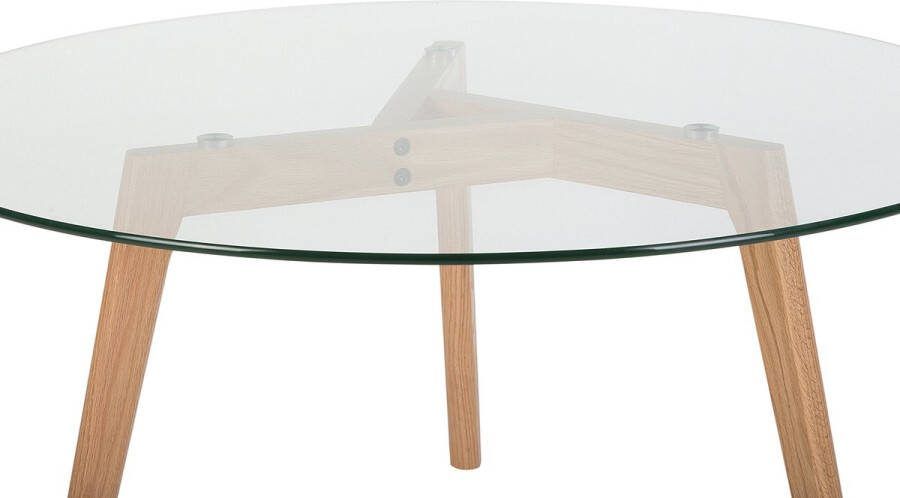 Beliani MINNESOTA Salontafel Lichte houtkleur Glas