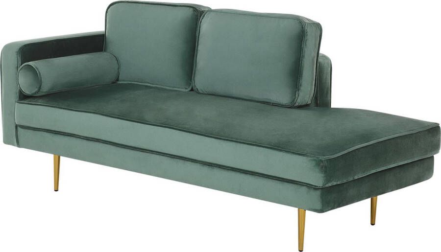 Beliani MIRAMAS Chaise longue Mintgroen Linkerzijde Fluweel