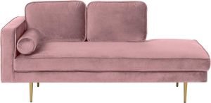 Beliani MIRAMAS Chaise longue (linkszijdig) Roze