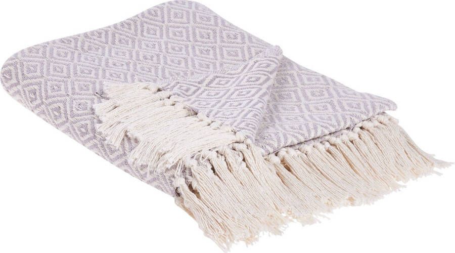Beliani MITYAL Plaid Beige 125 x 150 cm Katoen