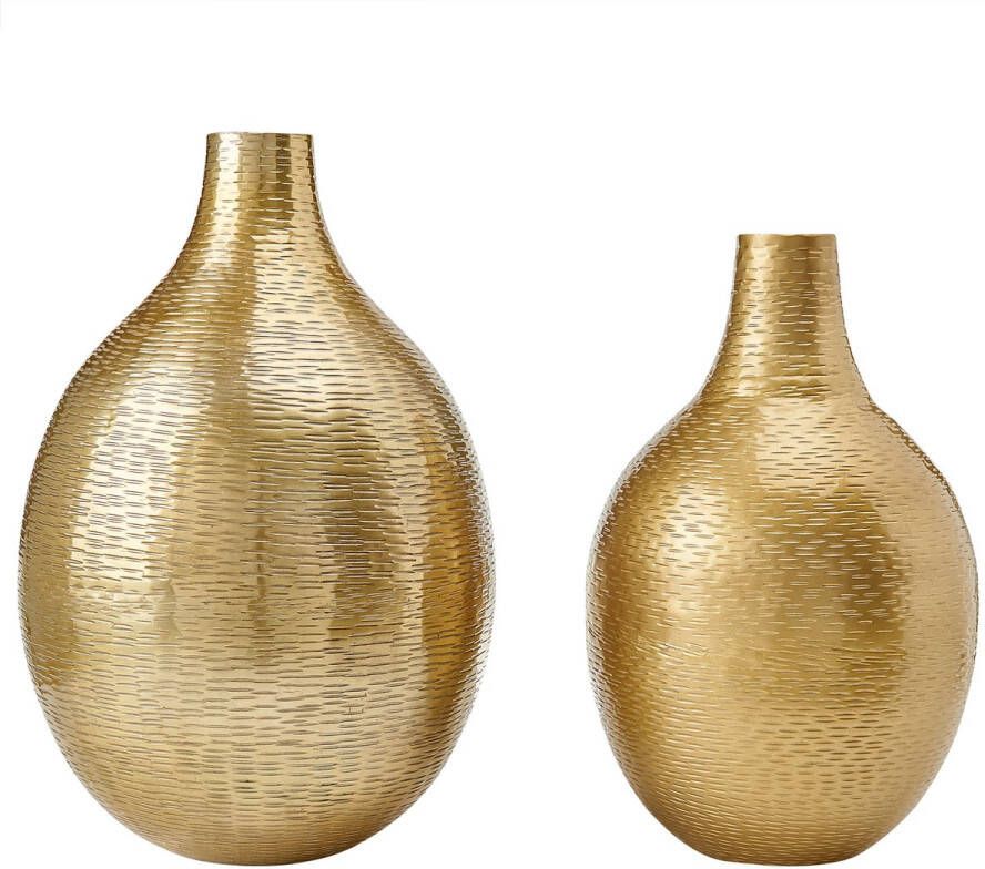 Beliani MOHENJO Bloemenvaas Goud Aluminium