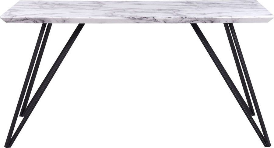 Beliani MOLDEN Eettafel Zwart Wit 80 x 150 cm MDF