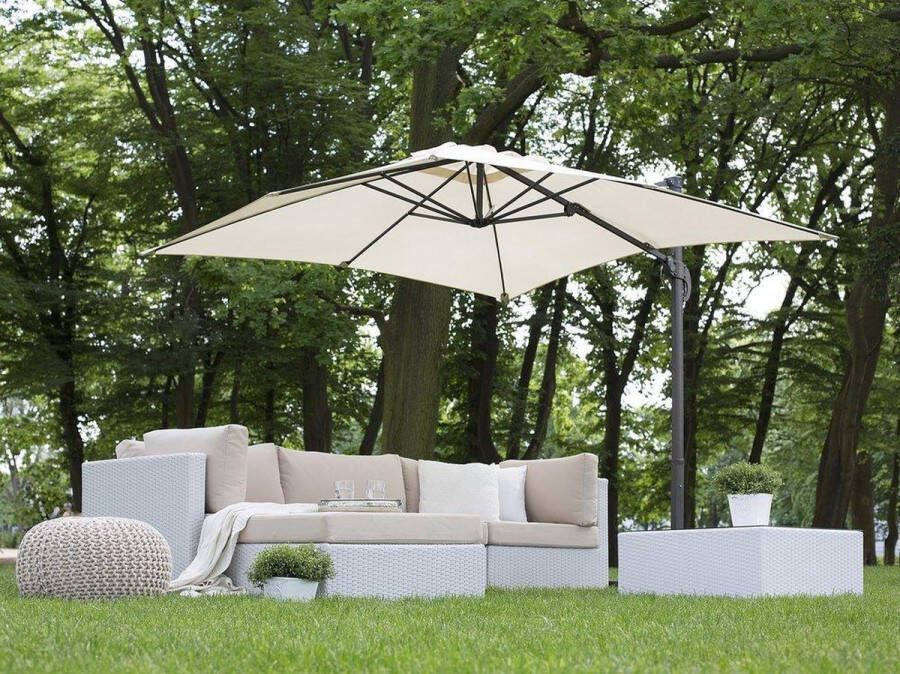 Beliani Monza Cantilever Parasol-beige-polyester