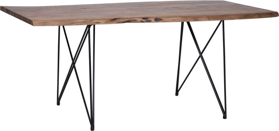 Beliani MUMBAI Eettafel Donkere houtkleur 93 x 180 cm Acaciahout