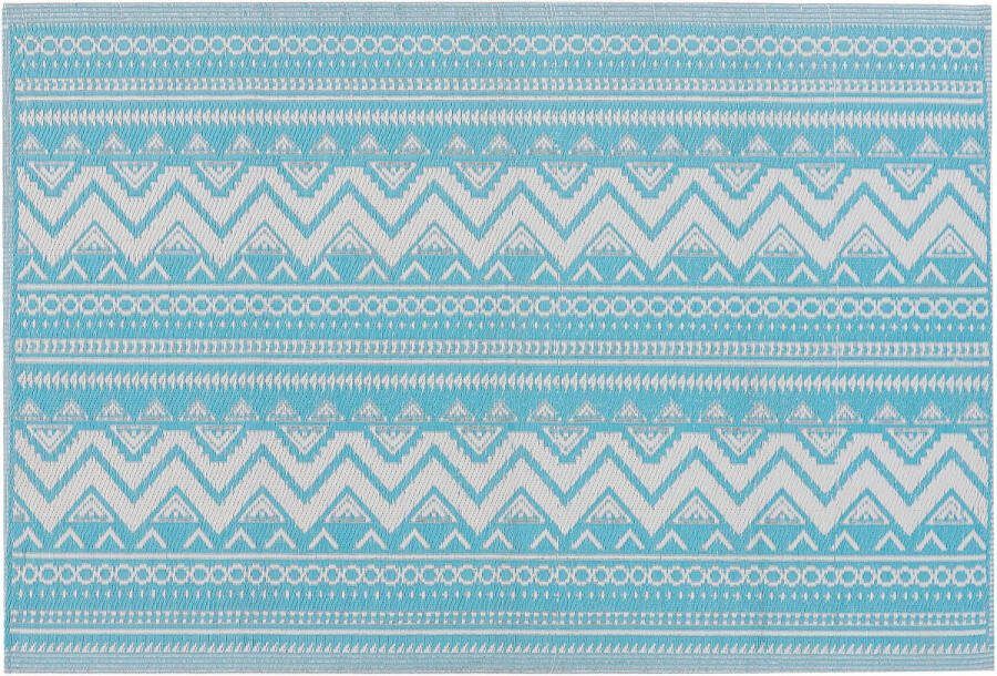 Beliani NAGPUR Outdoor kleed turquoise 120 x 180 cm Polypropyleen