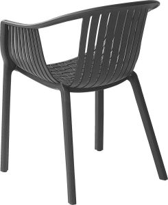 Beliani Napoli Tuinstoel Set Van 4-zwart-synthetisch Materiaal