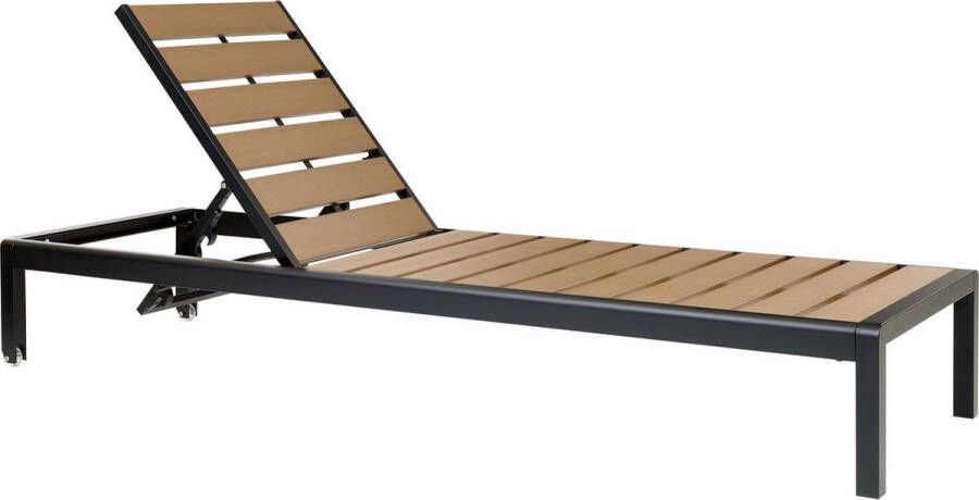 Beliani NARDO Strandstoel Zwart Bruin Aluminium