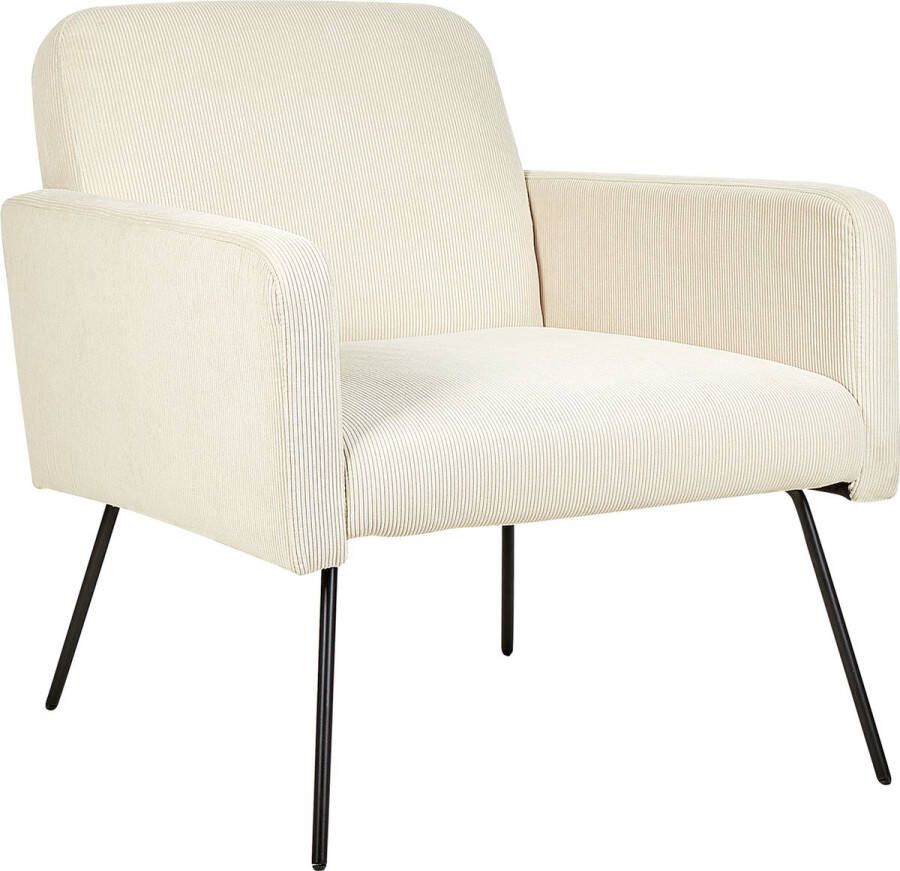 Beliani NARKEN Fauteuil Crème Corduroy