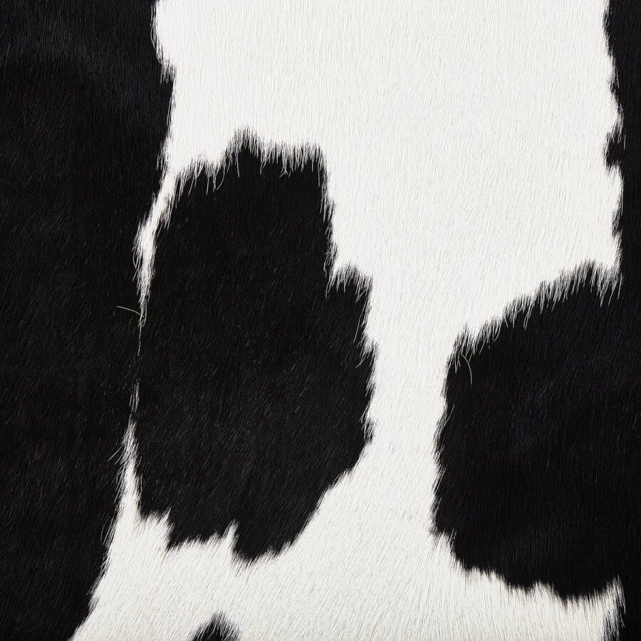 Beliani NASQU Leer vloerkleed Zwart Wit 2-3 m² Koeienhuid leer
