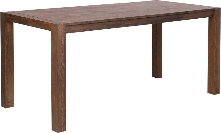 Beliani NATURA Eettafel Donkere houtkleur 85 x 180 cm Eikenhout