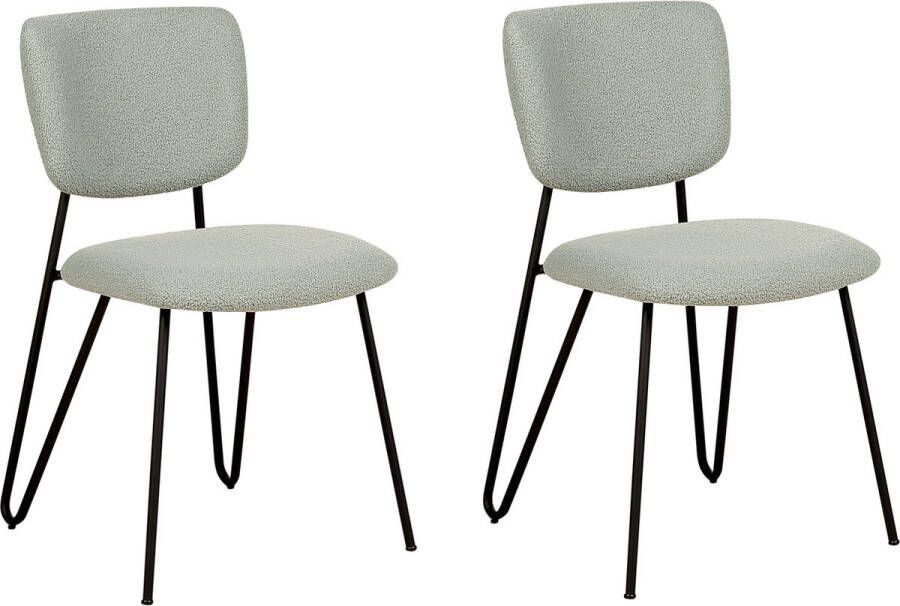 Beliani NELKO Eetkamerstoel set van 2 Lichtgroen Polyester