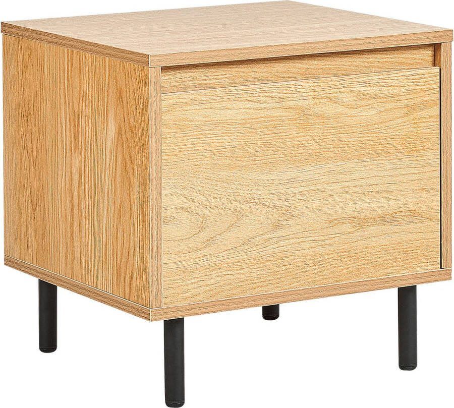 Beliani NIKEA Nachtkastje-Lichte houtkleur-Vezelplaat MDF