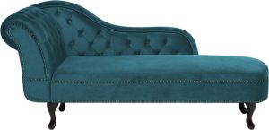 Beliani NIMES Chaise longue (linkszijdig) Blauw