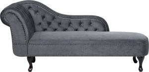 Beliani NIMES Chaise longue (linkszijdig) grijs
