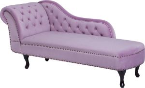 Beliani NIMES Chaise longue (linkszijdig) roze