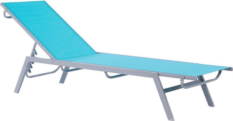Beliani Noli Tuinligstoel-blauw-polyester Staal