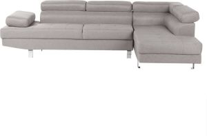 Beliani NORREA Hoekbank grijs polyester
