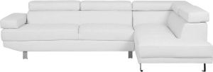 Beliani NORREA Corner Sofa Wit Kunstleer