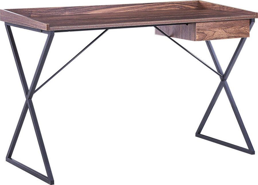 Beliani NOXON Bureau Donkere houtkleur Vezelplaat