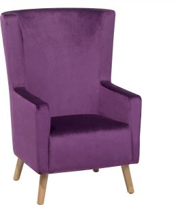 Beliani Oneida Oorfauteuil-paars-fluweel