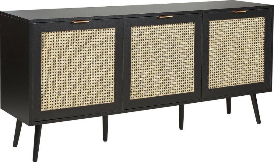Beliani OPOCO Dressoir Zwart Rotan