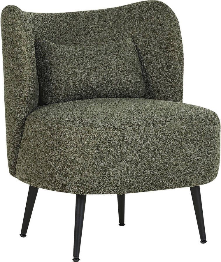 Beliani OTSBY Fauteuil Donkergroen Bouclé