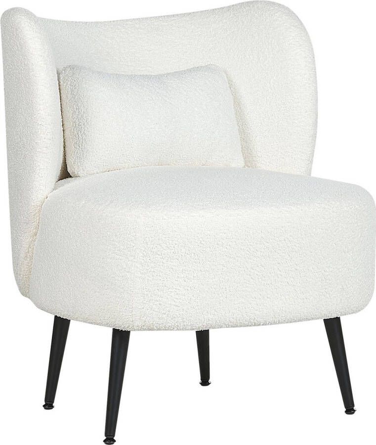 Beliani OTSBY Fauteuil-Wit-Bouclé