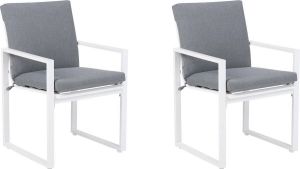 Beliani PANCOLE Set of 2 Chairs Grijs Polyester