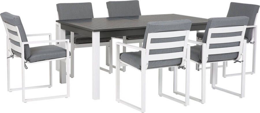 Beliani Pancole Tuintafelset-grijs-polyester Aluminium