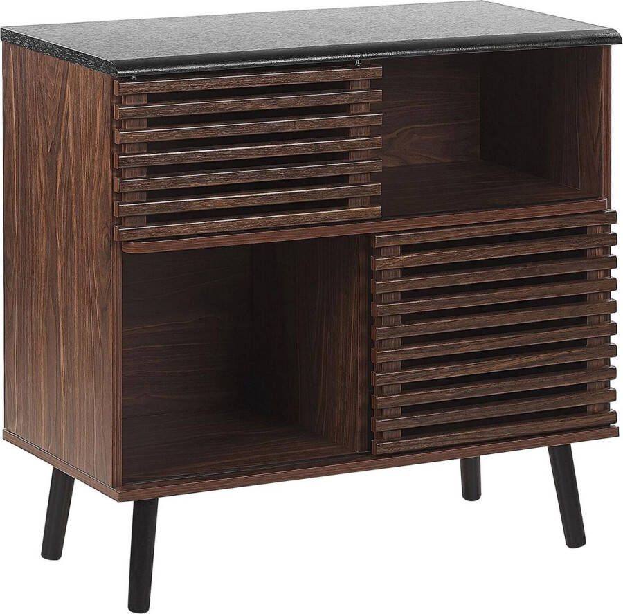 Beliani PERTH Sideboard Donkere houtkleur MDF